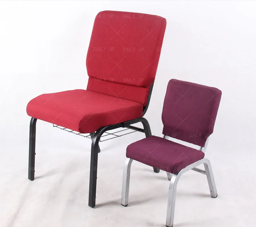 Upholstered Church Pray Chair With Armrests Metal Frame Theater Chair With Customization Logo Padded Auditorium Chair