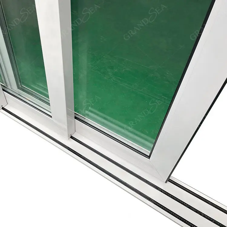 Triple Track Internal Partition Thermal Break Low E Glass White Aluminium Sliding Doors With HOPO Hardware