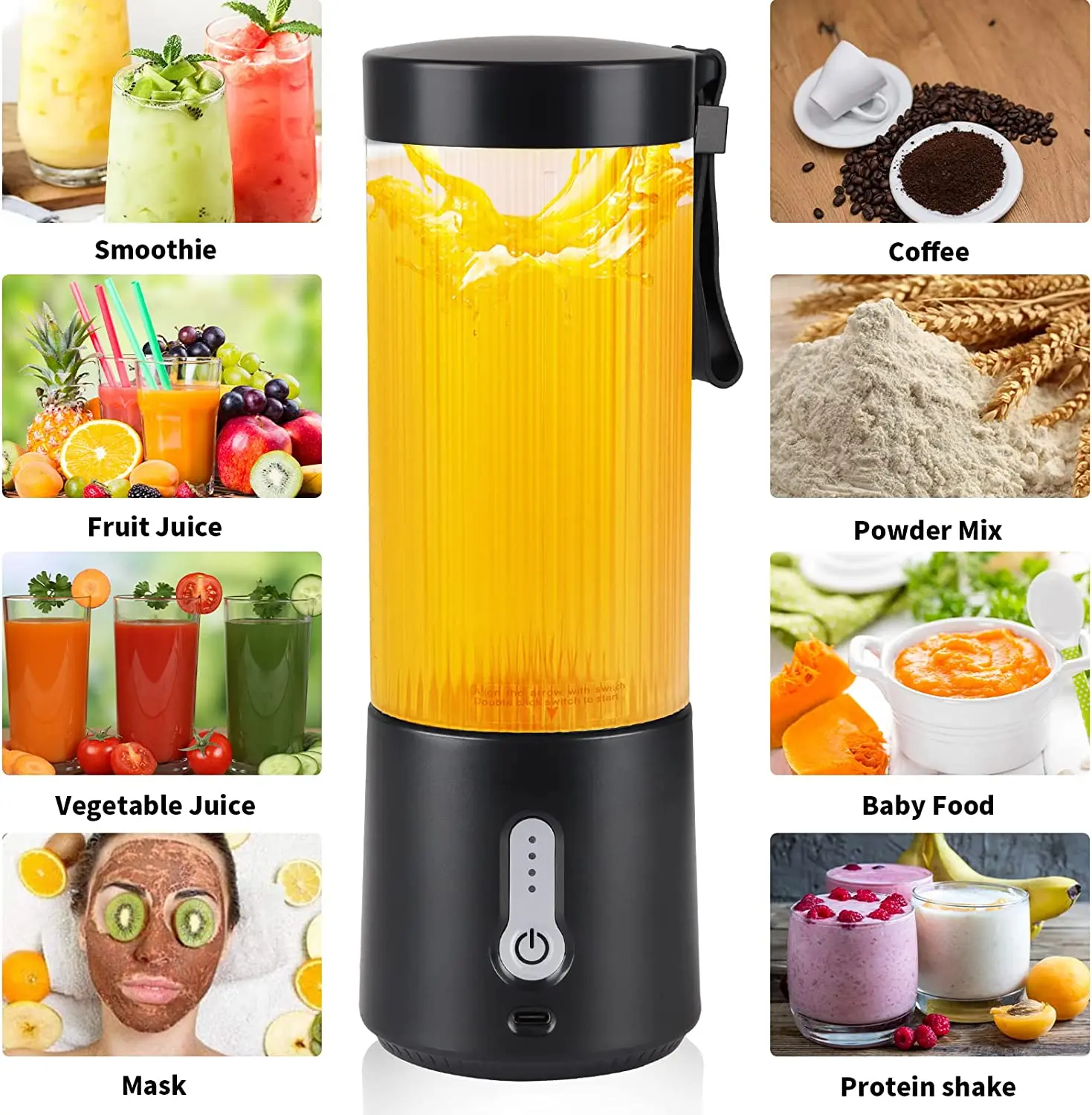 Factory Price Multifunction Leak Proof Wireless Travel Blender Juicer Blender Portable Blender 15oz USB Charging Smoothie Juicer - Image 3