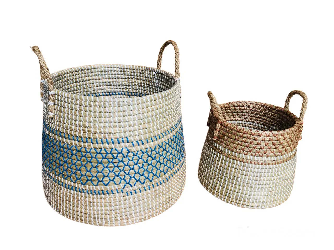 Seagrass Basket With Handle,Clothes Hamper Storage Basket Woven Decor ...