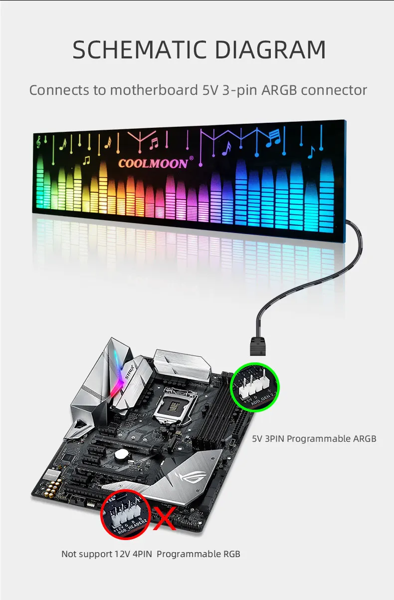 COOLMOON RGB Light Board - Illuminate Your Desktop Gaming