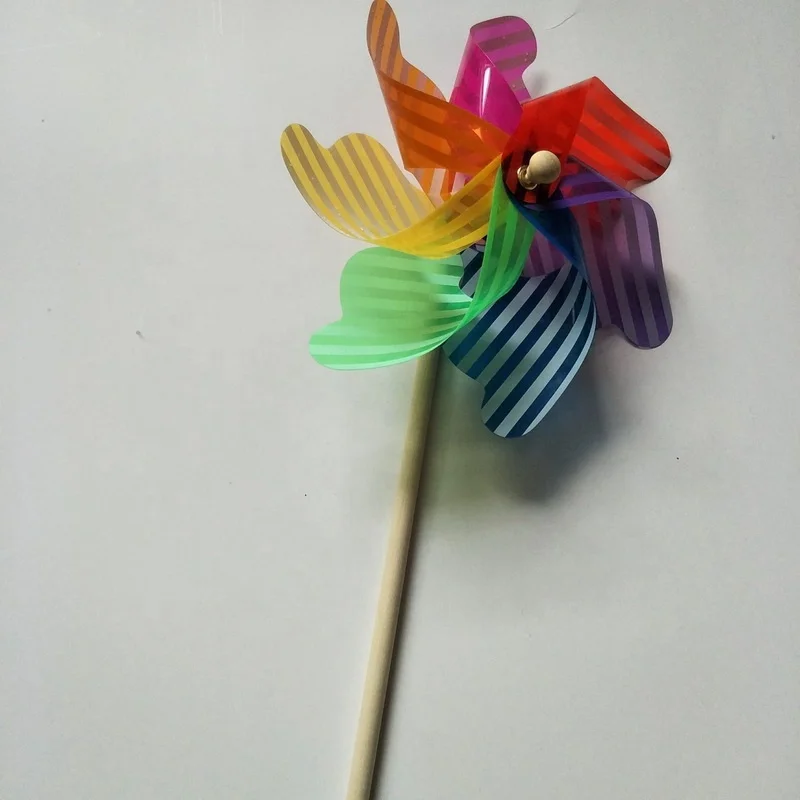 Высококачественная пластиковая Цветочная мельница, деревянная палочка, украшение для сада