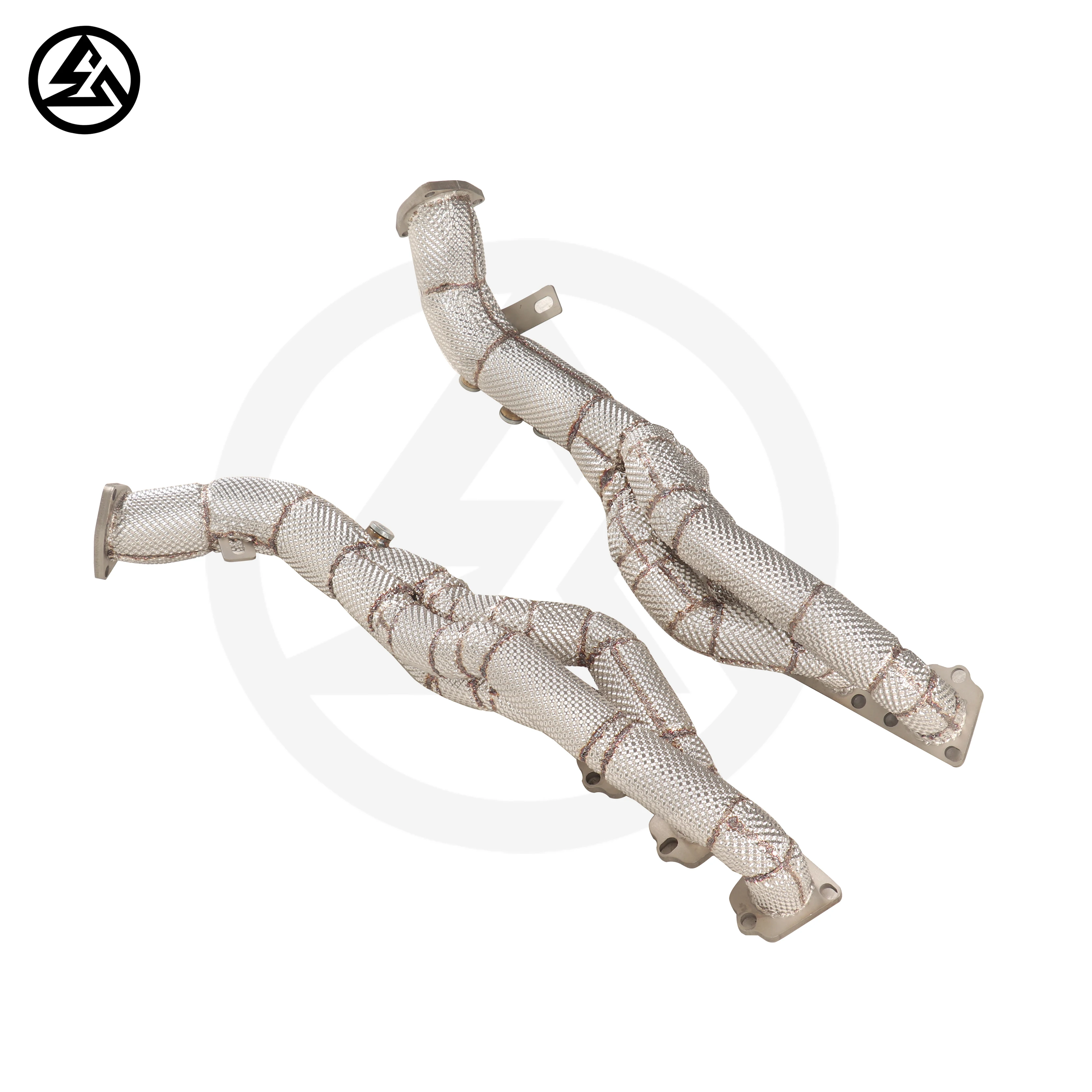 High Quality CSZ SS304 Tuning Headers for Audi A6 A7 C7 S4 S5 S6 S7 3.0T Exhaust Manifold With Heat Shield