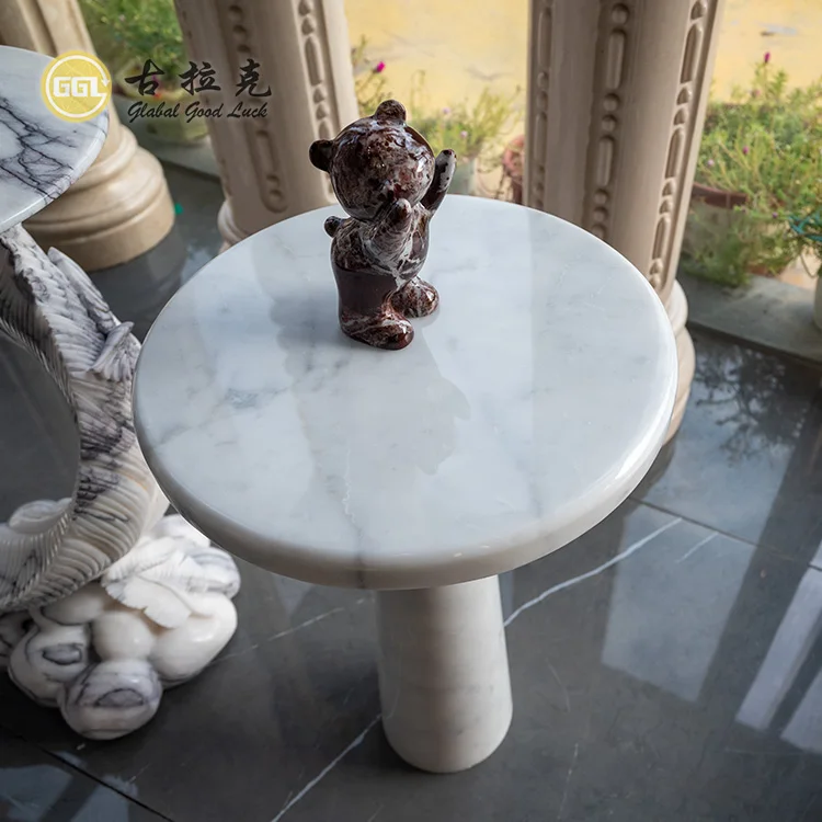 Natural Carrara White Marble Countertops Vanity Tops & Table Tops End Table with Elegant Design