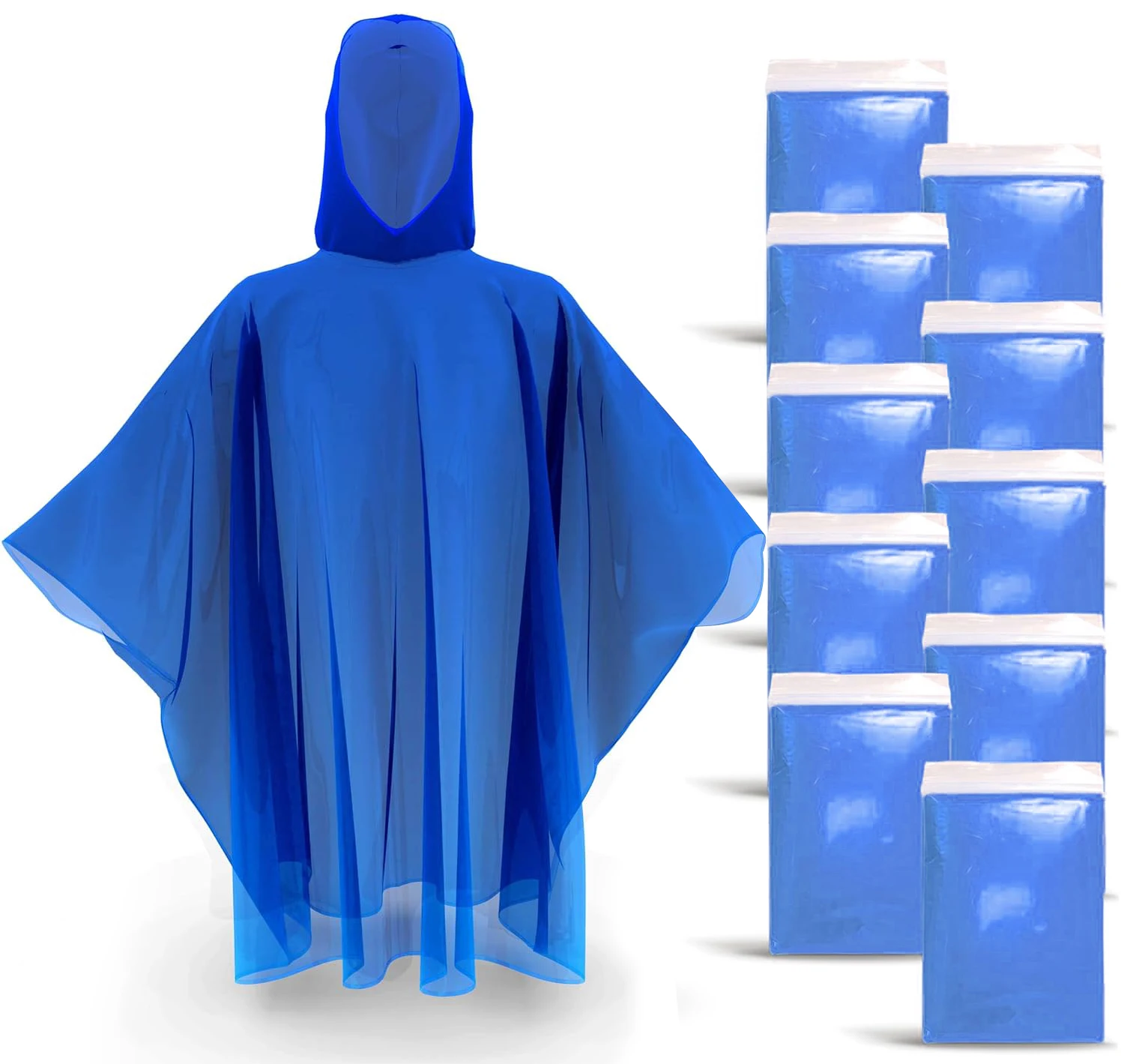 One Time Outdoors Use Emergency Plastic Poncho Rain Coat Waterproof Portable Raincoat