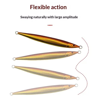 Sea Fishing Shore Casting Jigging Lure Artificial Hard Bait Long Strip Full-Depth Jig 150g 180g Lead Fish Bare Plate No Hooks – Metal Jig – view 5