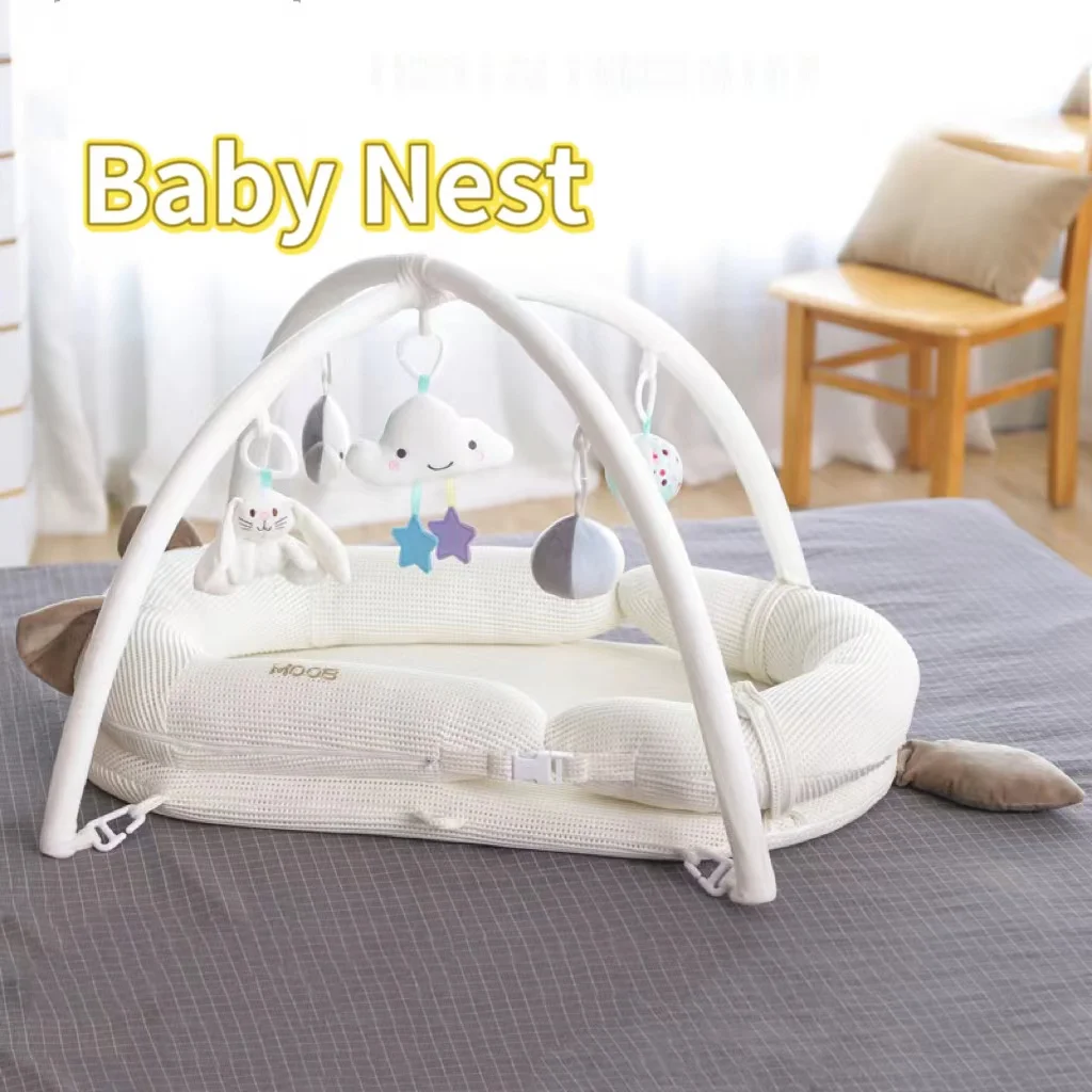 Baby Lounger Removable Slipcover Infant Nest Sleeper with mosquito net and toy rack Breathable Portable Adjustable factory