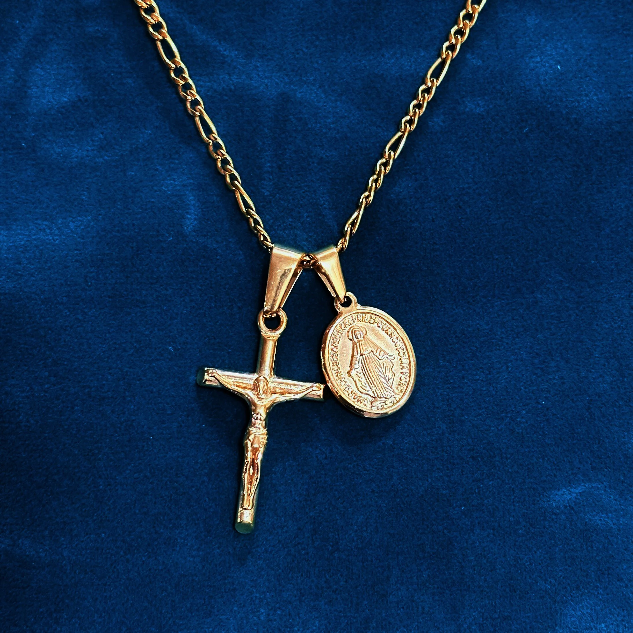 Collana Minimalista Medaglia Miracolosa Vergine Maria – Placcata Oro Con Zirconi, Lunghezza Regolabile 55+5 Cm