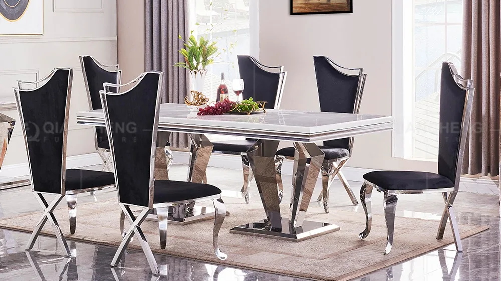 Modern Luxury Furniture Dinners Table And Chair Dining Room Set 8