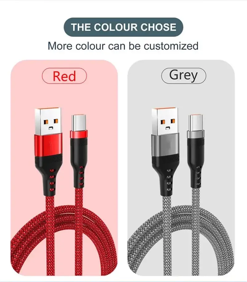 USB Type C Fast Charging Cable 8m Extended Length Nylon Braided Data Cord Durable Shielding Compatible Android Devices