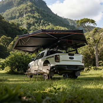 4WD Outdoor Camping 4x4 Sunproof Car Roof Tent 270 Degree Retractable Side Awning for Car Tent With Leg Side Free Standing