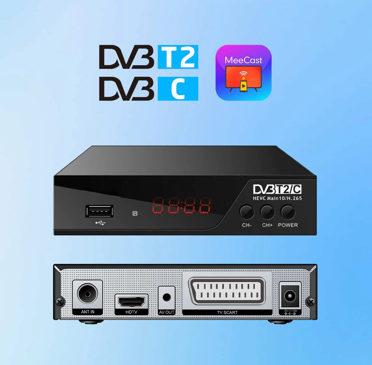 odm factory stb multi languages  free to air meecast hd hevc h265 dvb t2 receiver set top box-56