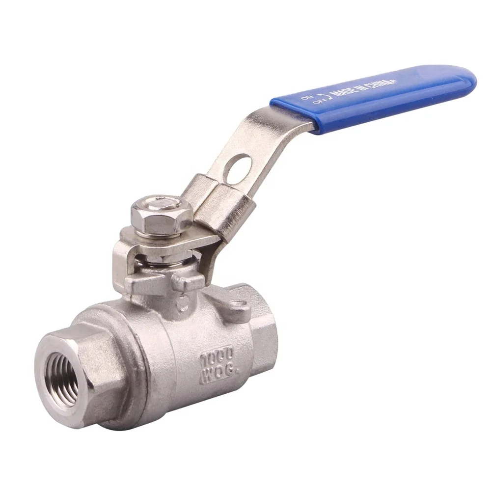 Two-Piece Threaded Ball Valve Stainless Steel 304 Ball Valve 2-Piece Full Port Heavy Duty for WOG wi