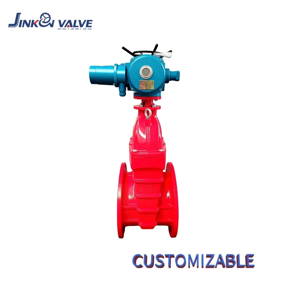 Ductile Iron Motorized Gate Valve Flange Connection Soft Seal PN16 Sewage Irrigation JINKON VALVE Z945X-16Q DN50-DN600