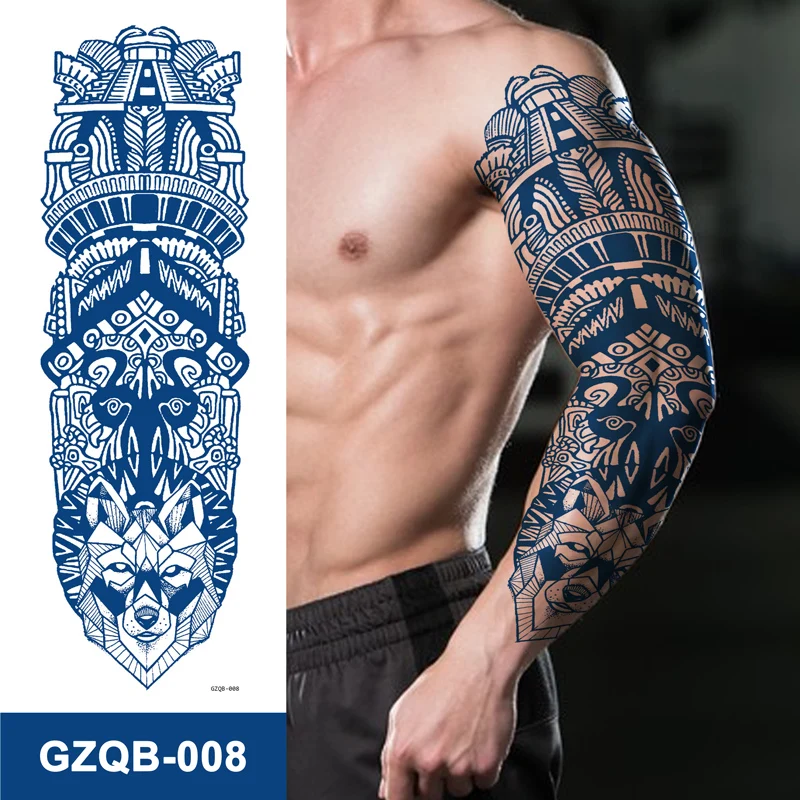 Hot Selling Adult Full Arm Semi Permanent Juice Similar Real Temporary Rich Style Water Transfer Tattoo Stickers