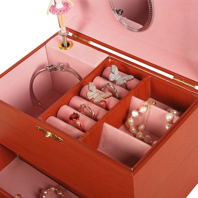 2022 Christmas music box style wooden music box arts and crafts creative Christmas gift desk place children's toys