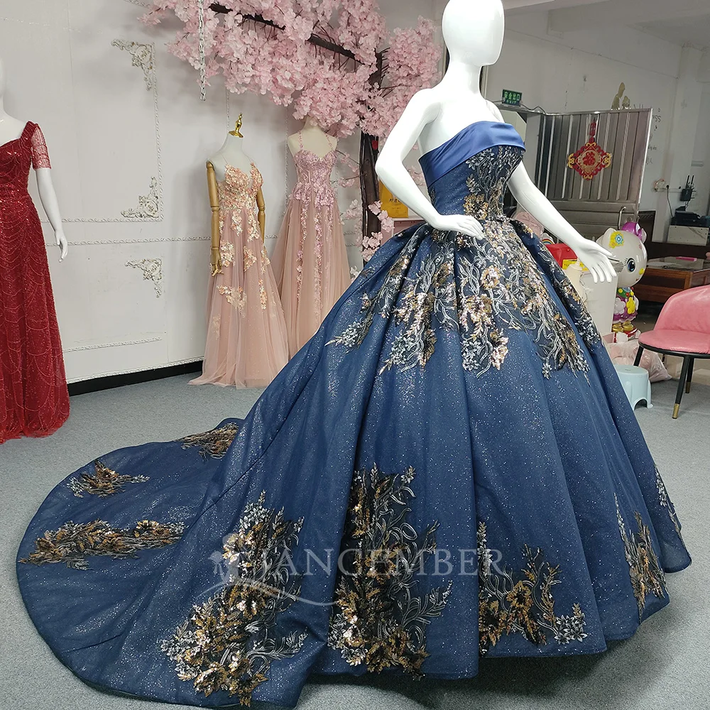 slim fit dress slacks Gorgeous Ball Gown Off Shoulder Lace Appliques Beaded Royal Blue Tulle Princess Quinceanera Dress Formal Prom Dresses Party Gown for Sweet 16 Dress 2 main image 1