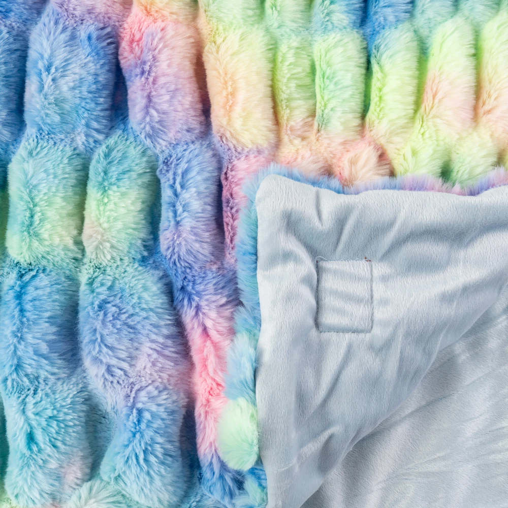 Luxury Custom Pattern Adult Baby Minky Fur Blankets Reversible No Shedding Receiving Infant Boy