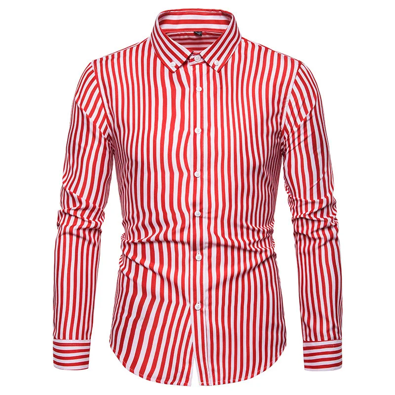 Wholesale Spring Custom Men's Long Sleeve Striped Shirt Business Plus ...
