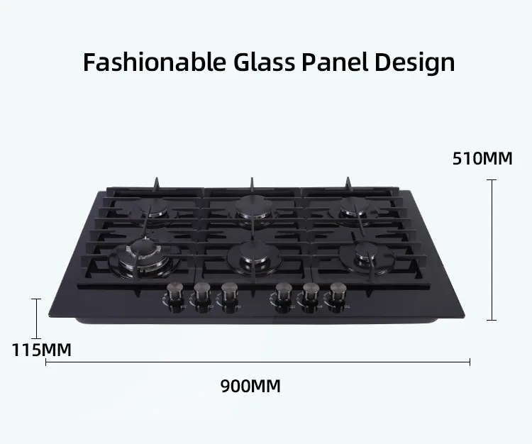 High Quality Builtin Gas Stove 6 Burner Glass Top Gas Cooker Buy