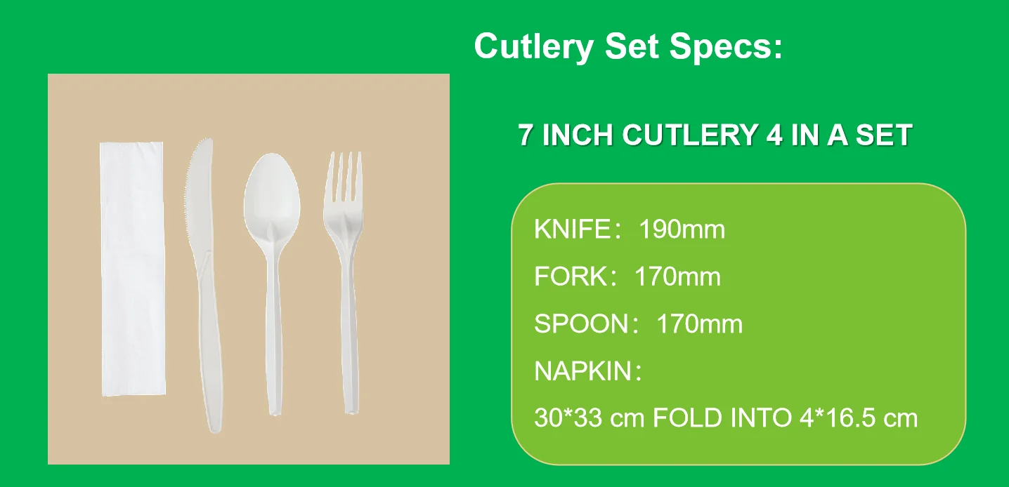 Heavy Weight 6inch Cutlery 3 In A Set Disposable Flatware Biodegradable