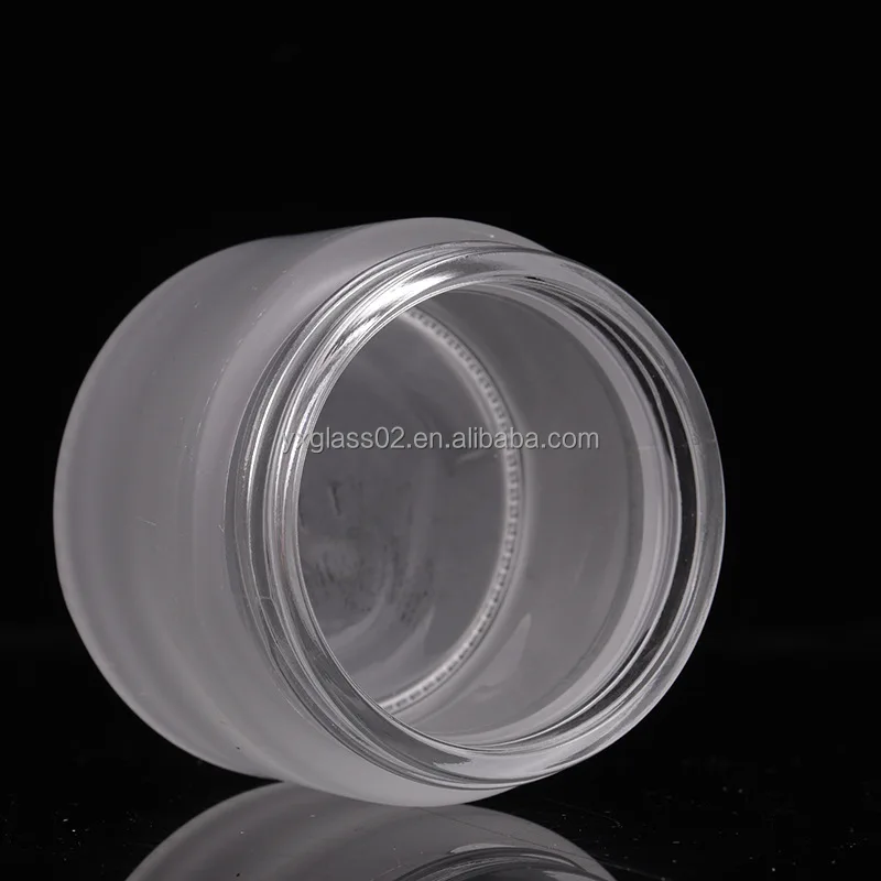 cream glass jar Hot sale Body scrub container cosmetic glass jars with water transfer printing skincare packaging glass bottle details