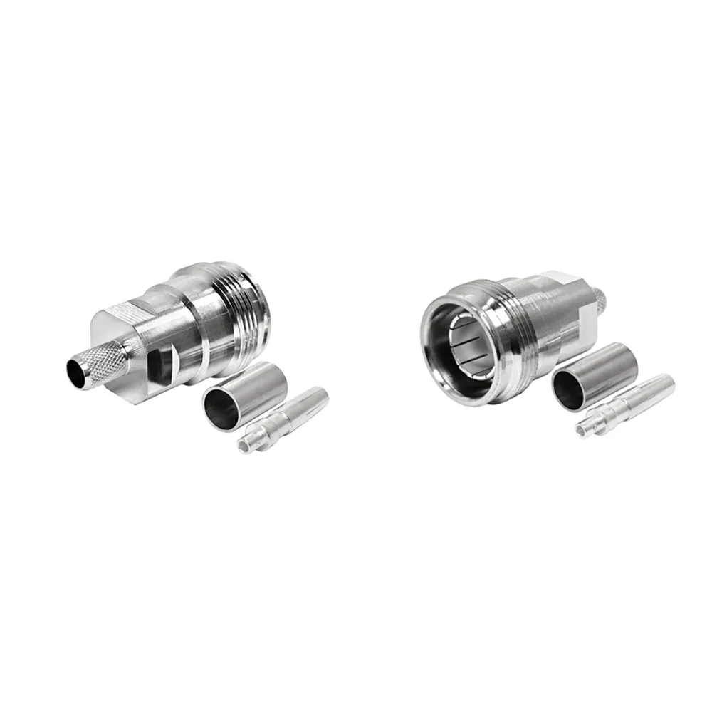 Rf Coaxial Connector Adaptor 4.3-10 Male 4.3/10 Mini Din Female for Cable LMR240  Crimp Type Wire Connectors