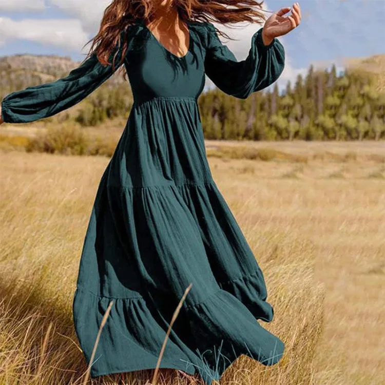 knee length dresses for ladies 100% Linen Smock Dress Lucy Storm Blue  menique