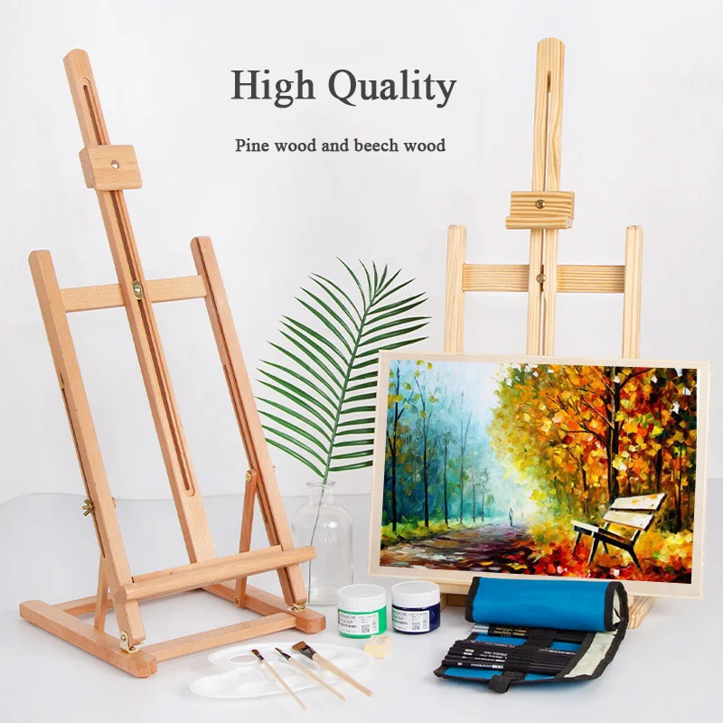 NJSV Foldable Beech Artist Wooden Tripod Easel Drawing Crafts Stand  Painting Sketch Sorks Easel for Painting canvases Painting Easel Tabletop  Easel