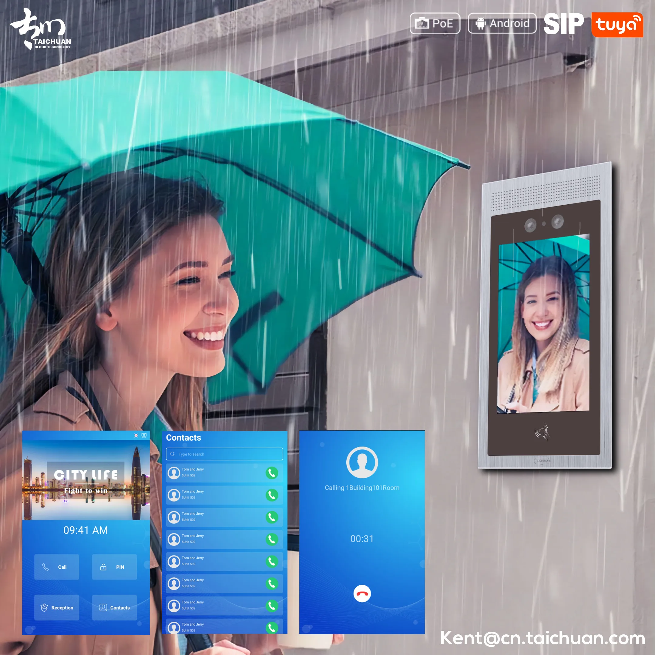 Sip Video Smart Intercom System Call Apartment Face Recognition Video ...