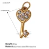 Pave Heart Key Charm