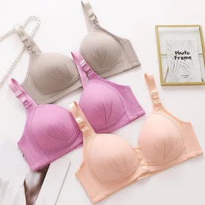 Pregnant Woman's Large-sized Front-opening Bra for Breastfeeding Without Underwire. Middle-aged Lady's Bra.