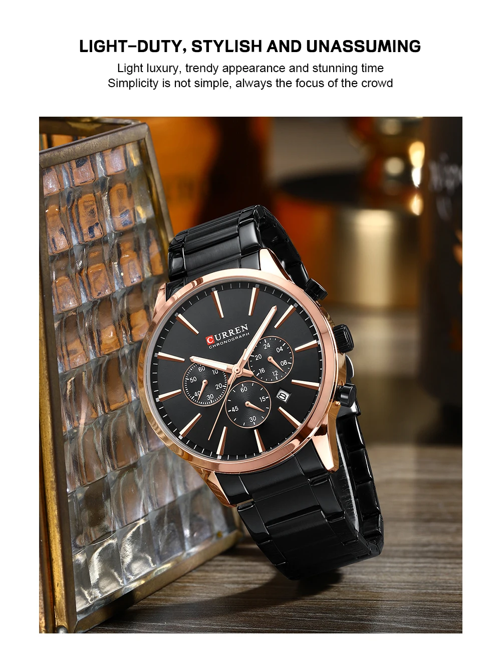 8435 fashion black watches for men