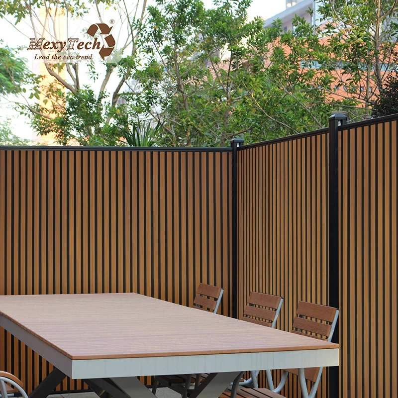 Patterned Commercial Vertical Slat Wall WPC Gates Garden Ideas Wood Plastic Composite Fence