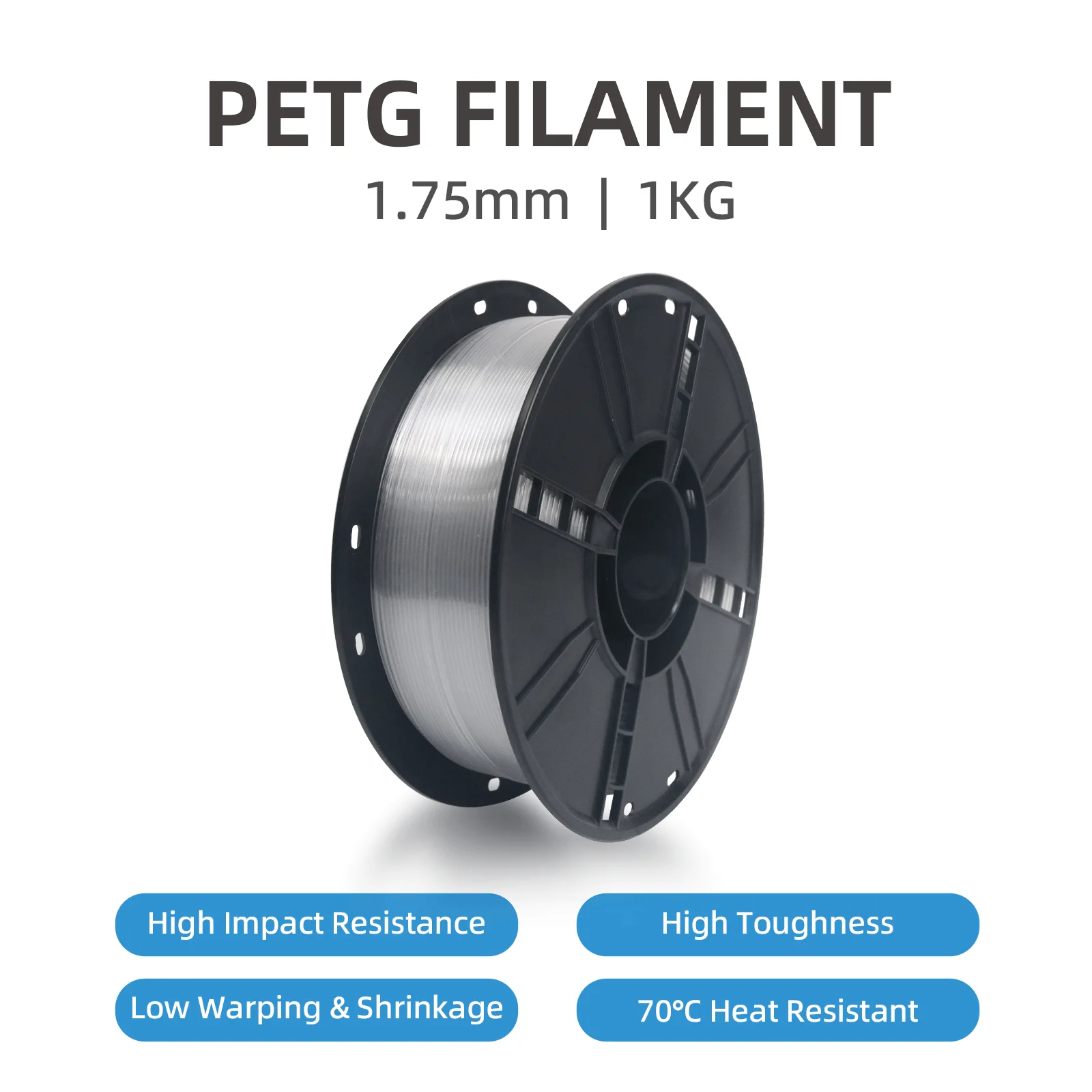 Newmars3dp 超透明PETG 3Dプリンターフィラメント 1.75mm／2.85mm 超高精度透明FDM 3Dプリンターマテリアル 1kg／ロール