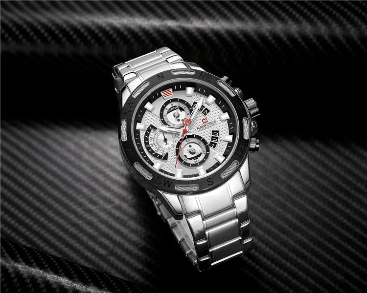 NAVIFORCE Original 9165 SW Janpan Movement Quartz Watches Luxury Stainless Steel Watch Male Waterproof Wrist Watch for Men