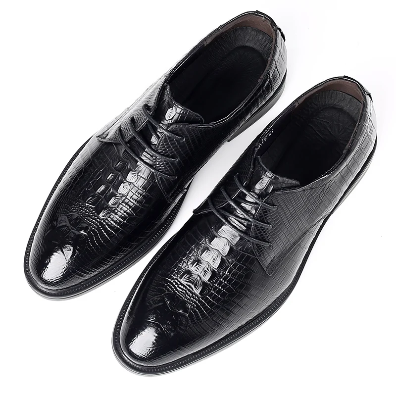 Cuero hecho a mano hechos a medida Nuevos zapatos de cuero de cocodrilo genuino negro Pure Handmade hechos a pedido zapatos para hombres Zapatos Zapatos para hombre Zapatos 