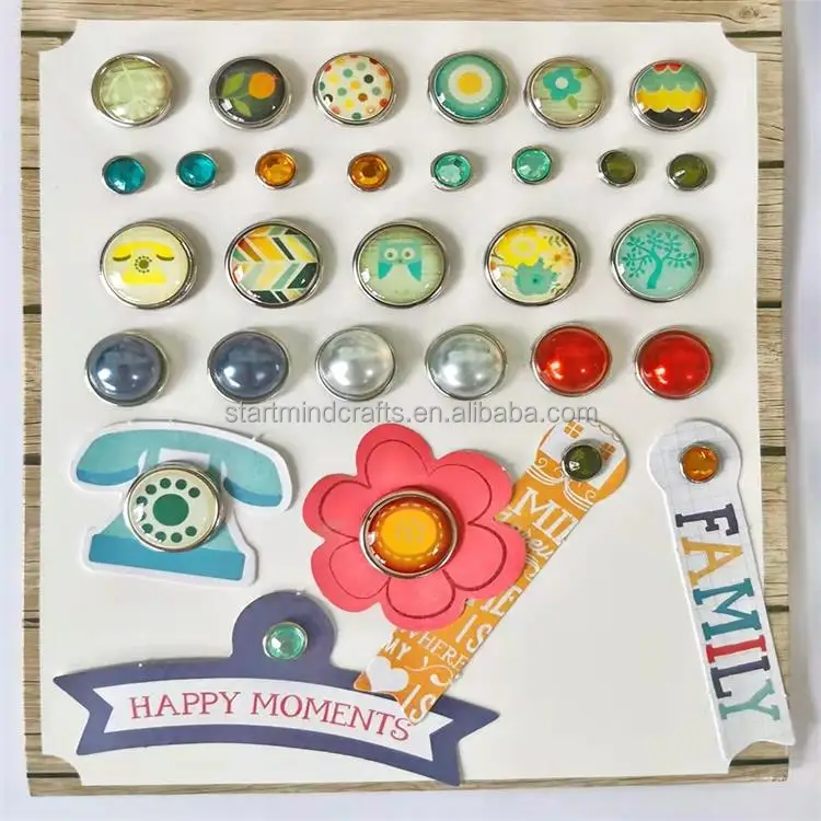 Hellery 50 Pezzi Mini Brad,Spille Rotonde Metallo Mix Multicolore per Arte di Carta Fai da Te Scrapbooking Tool 