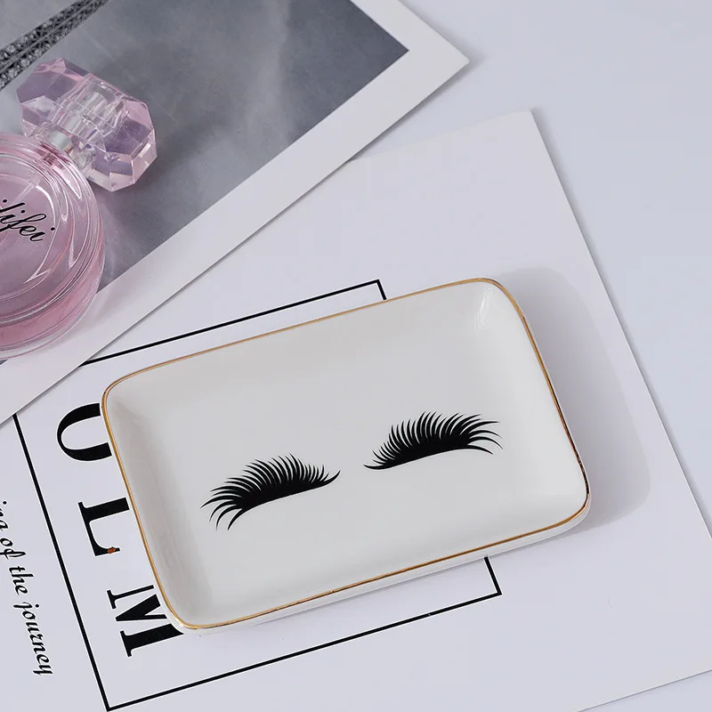 Креативная керамическая тарелка-безделушка маленький поднос для ювелирных изделий декоративная тарелка кошек ракушек ресниц ручные тарелки декоративные поделки