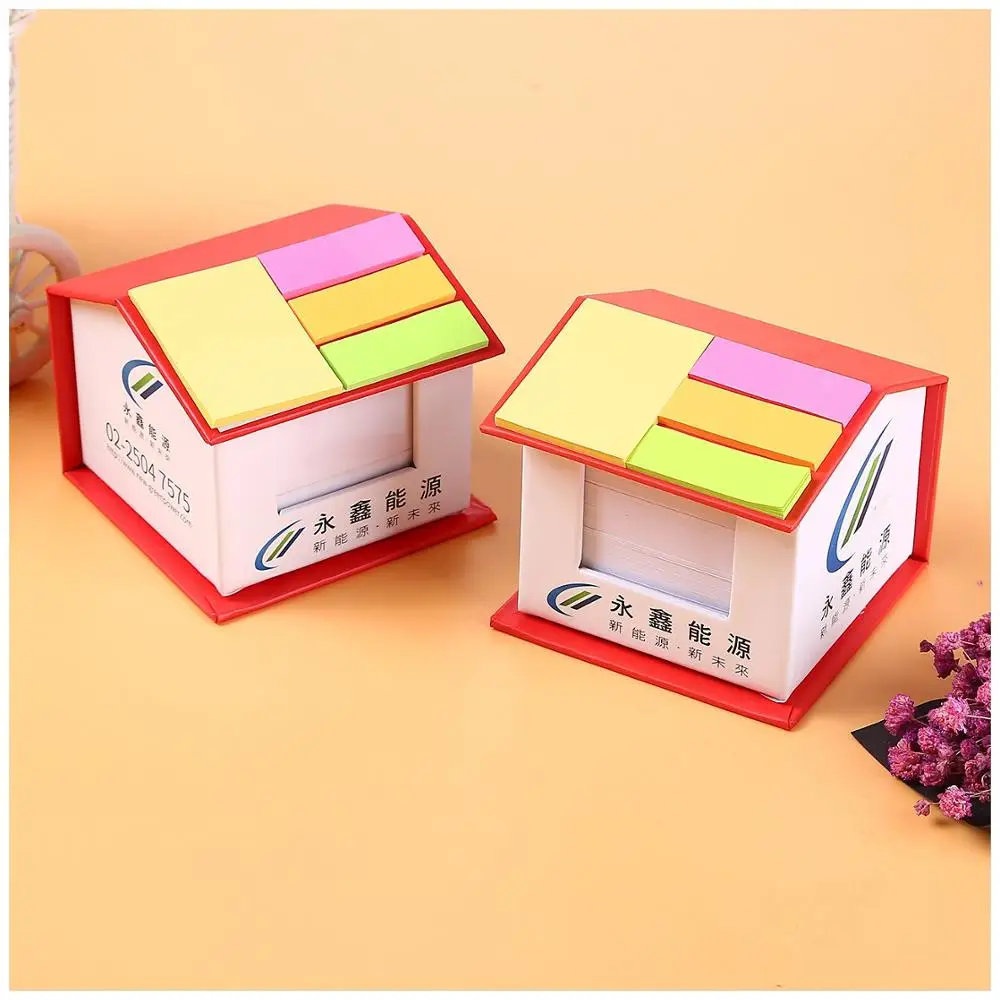 Promotional Sticky Notes With Box Cute Stationary House Shaped Memo Pad