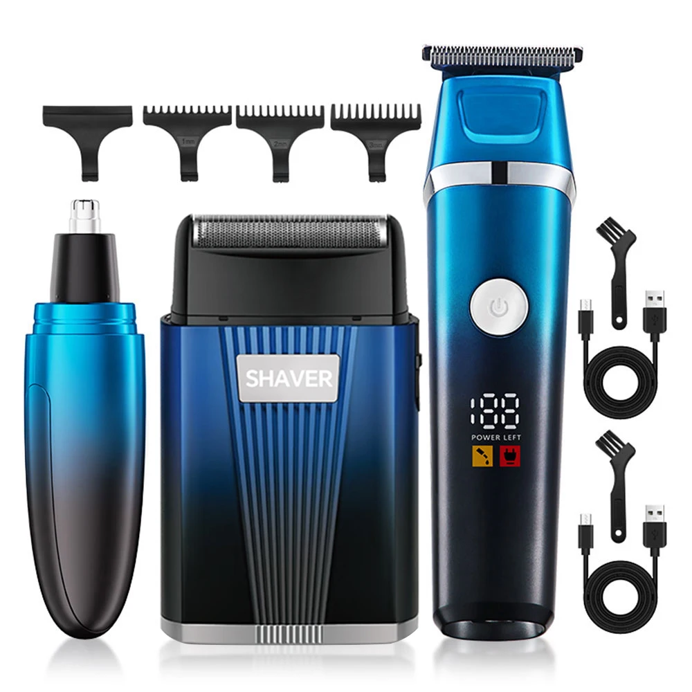 Explosive Portable Shaving Travel Wholesale Manufacturer Compact New Product Three in One 3-in-1 Grooming Kit Electric Shaver