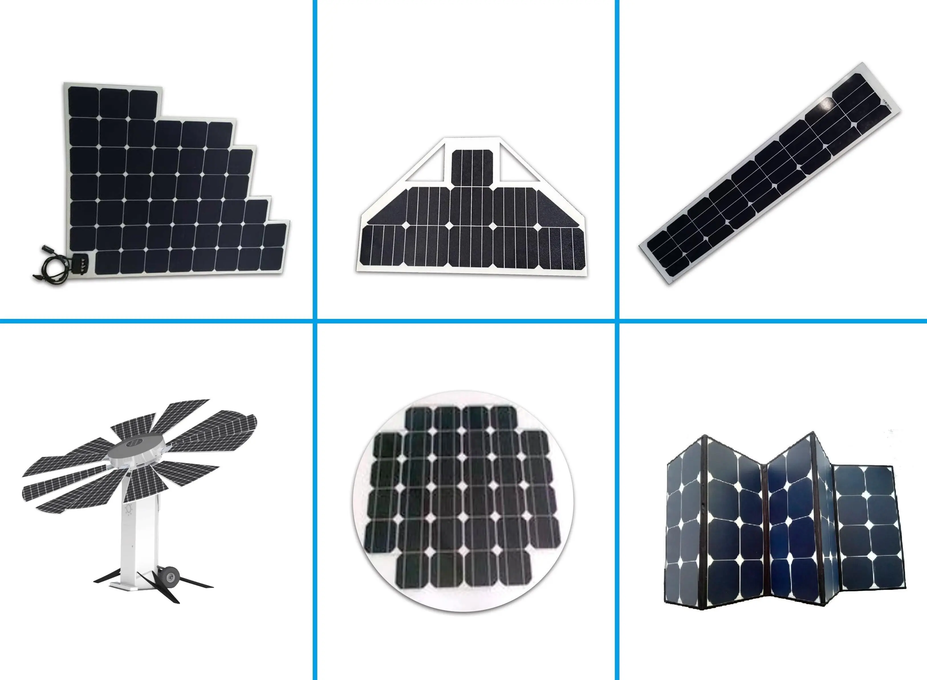 High Efficiency Customized Size Etfe Sunpower Flexible Solar Panel 12v 18v 30w 50w 75w 100w 120w 5747