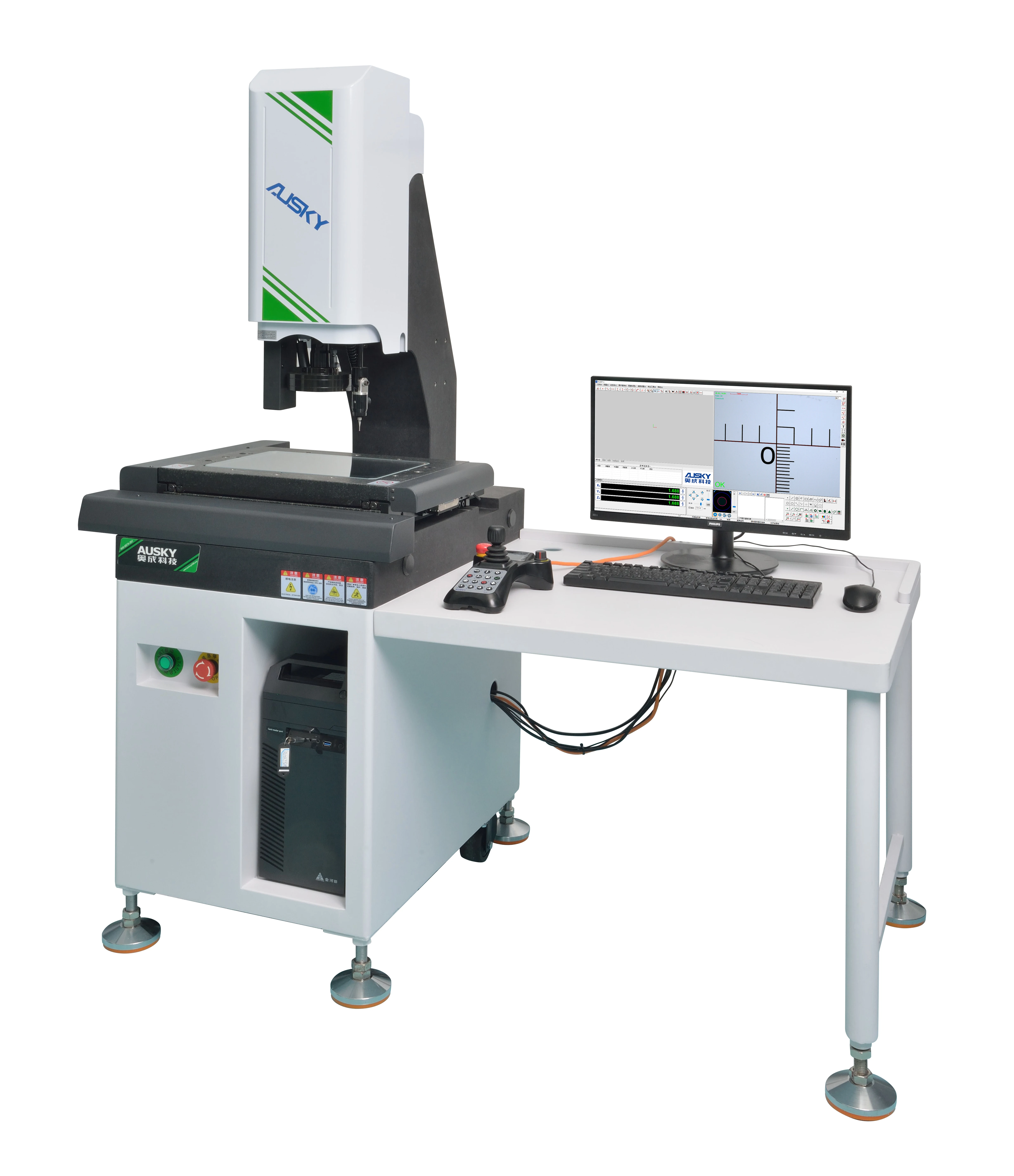 AUSKY Advanced 2D/3D Precision Vision Inspection High Resolution CMM Video Measuring System Optics Instrument Sensor Capability