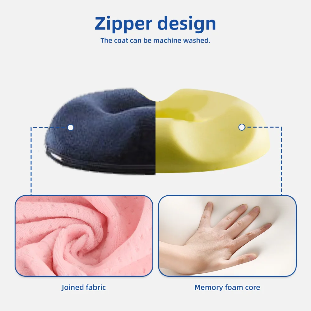 Wholesale Non-Slip Oblong Coccyx Seat Cushion Memory Foam Car/Office C - product detail 5