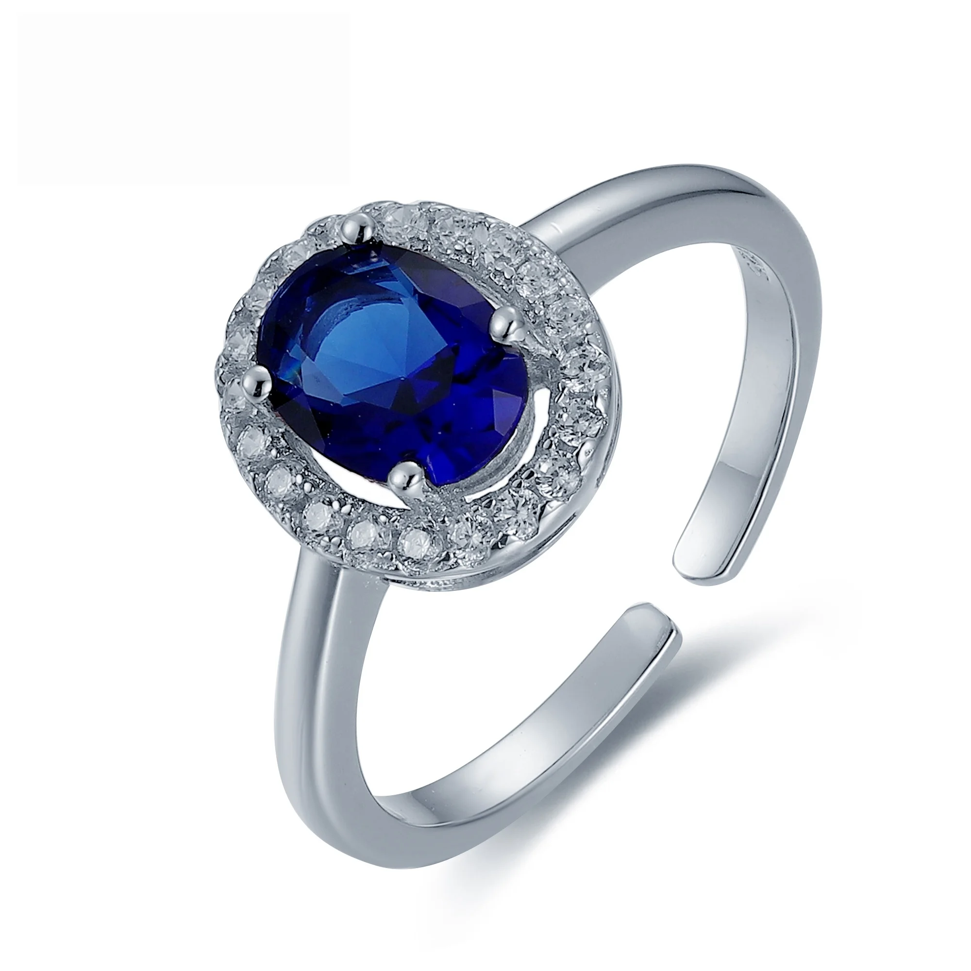 Bague en quartz saphir faite à la main en argent sterling 925