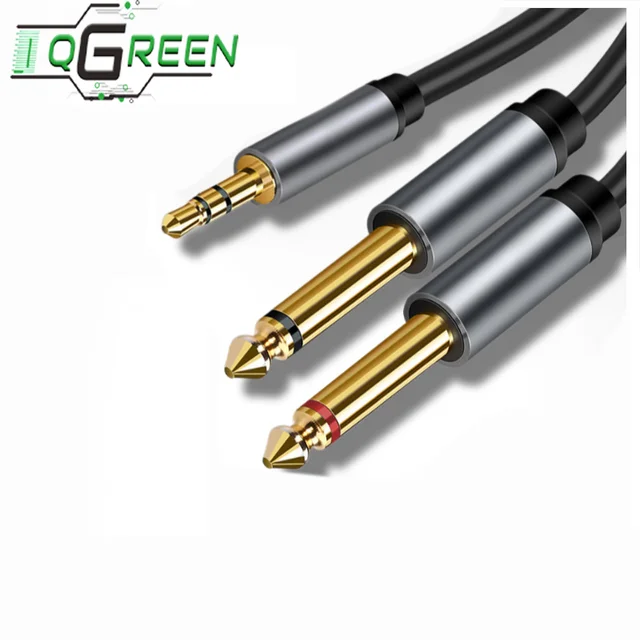 3.5mm Stereo jack to Dual 6.35mm Mono jack Male To Male Y Splitter audio Cable