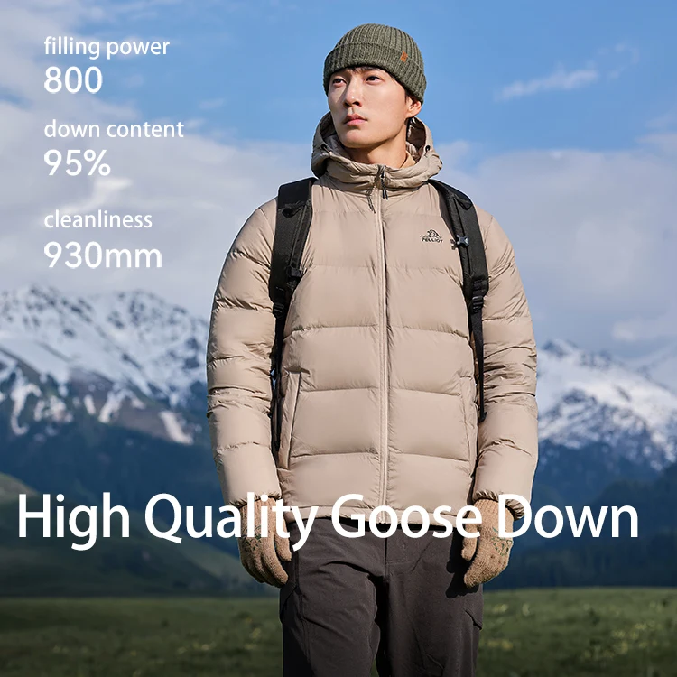 PELLIOT Padding Men Lightweight Down Puffer Winter Warm Foldable Casual Outdoor Ultralight White Goose Down Coats