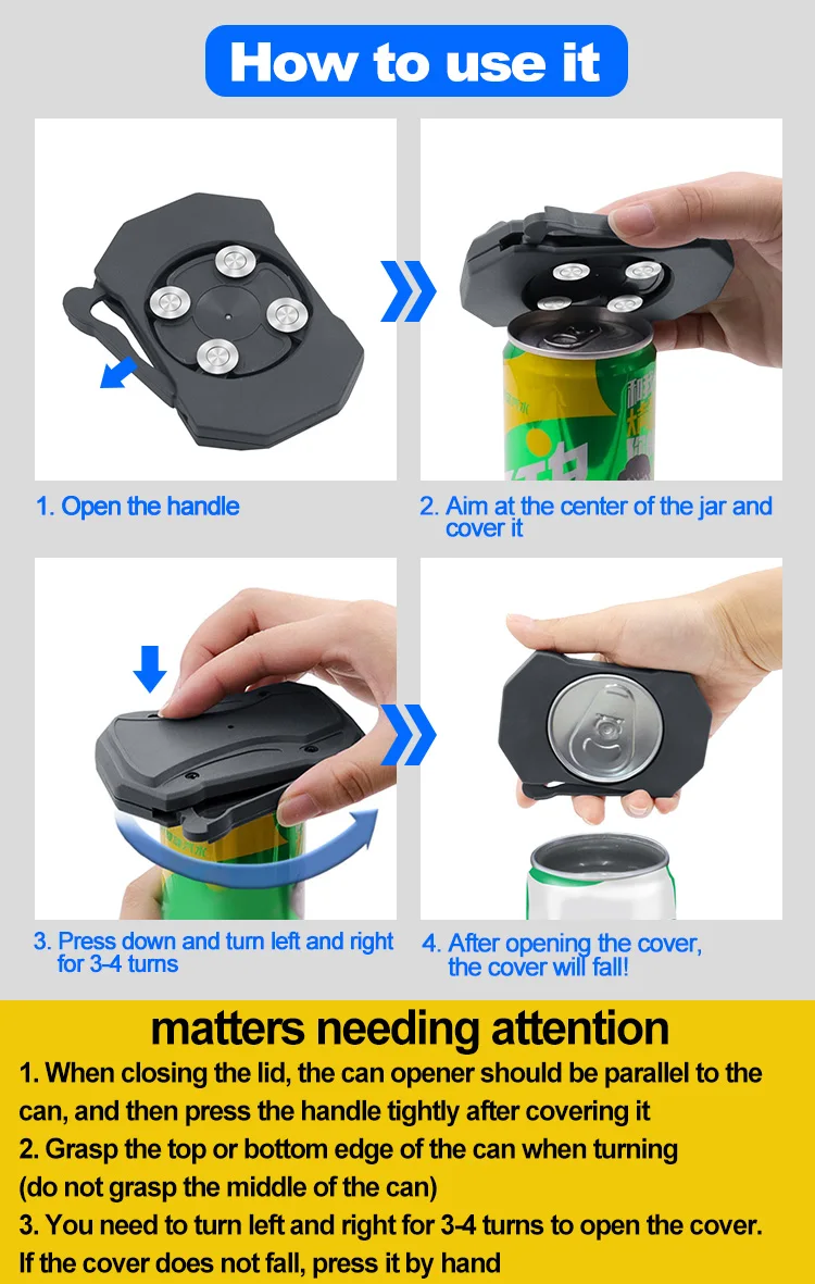 Mini Portable Can Opener Safe Handsfree Can Opener Easy To Carry