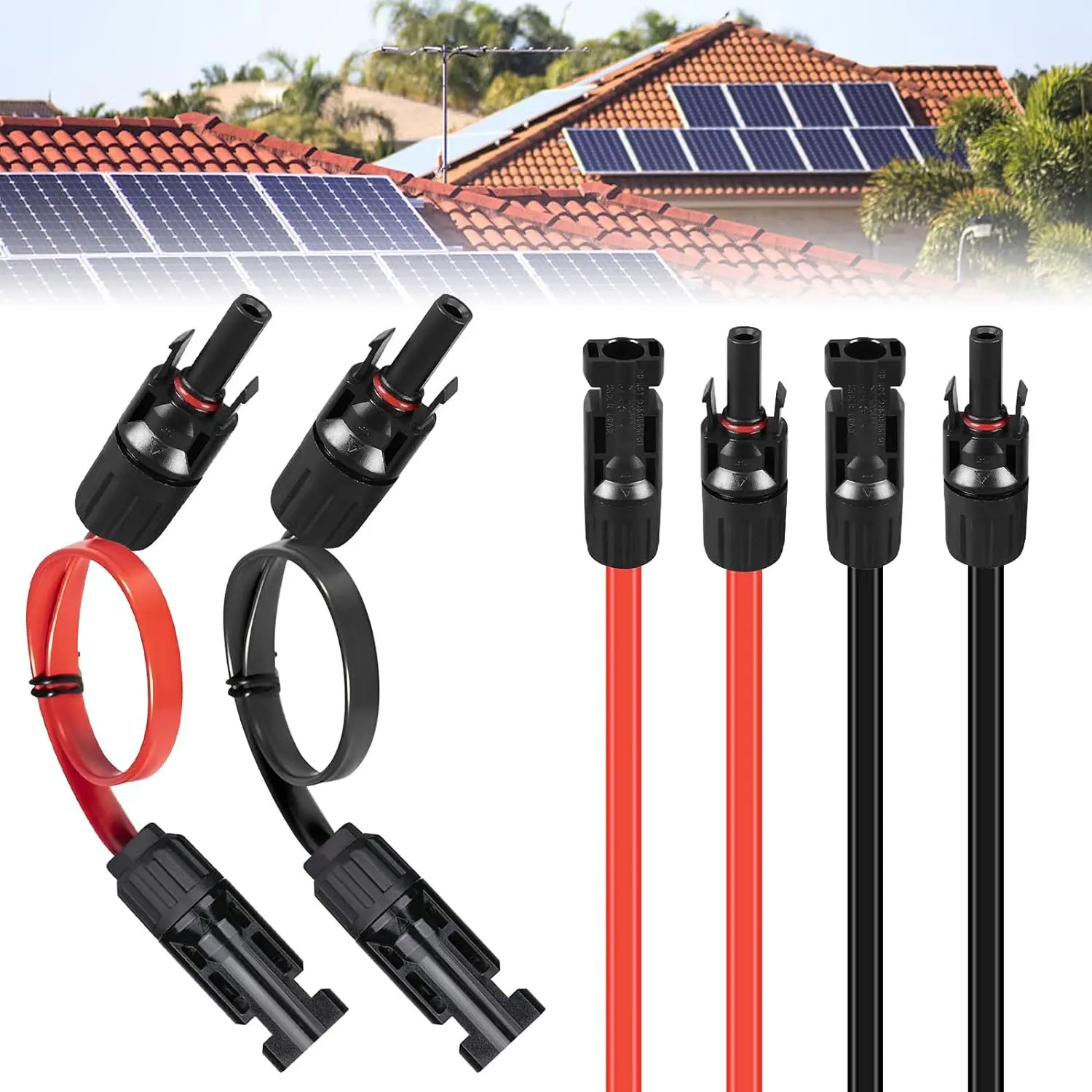 thumbnail image 2 of Super Flat 30A Solar Cable Connector Extension | 100cm Wire With MC4 Connectors | For Balcony RV Solar Panels | IP67 Waterproof & UV Resistant 2 of 9