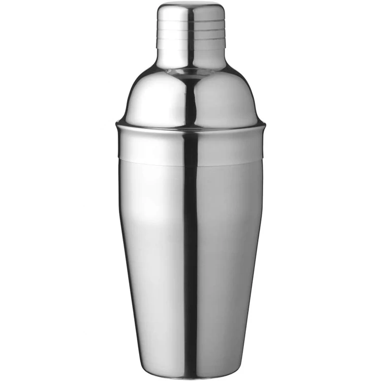 Professional Stainless Steel Silver Brushed Finish Conical Reusable 550ML Cocktail Shaker for Home & Bar Use with Custom Logo